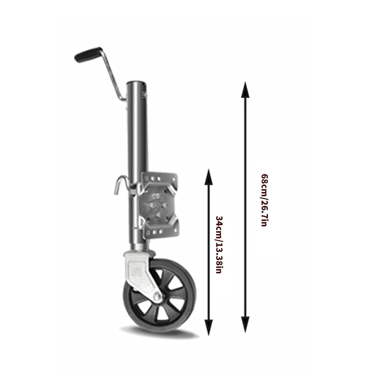 Bolt-On Swivel Trailer Jack with 8'' Wheel, 1500 lbs Capacity M8958