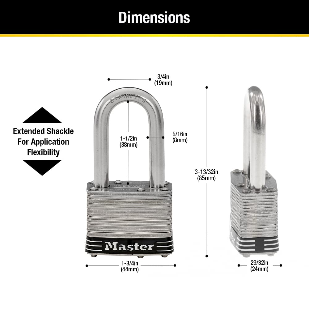 Stainless Steel Keyed-Alike Padlock 4 Pack K888