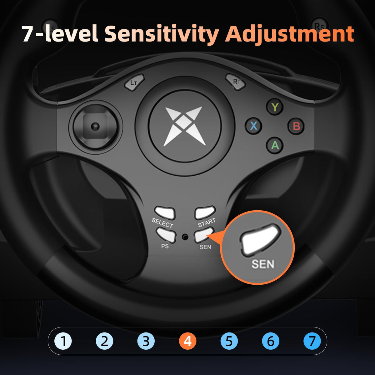 Gaming Steering Wheel with Pedals Q651