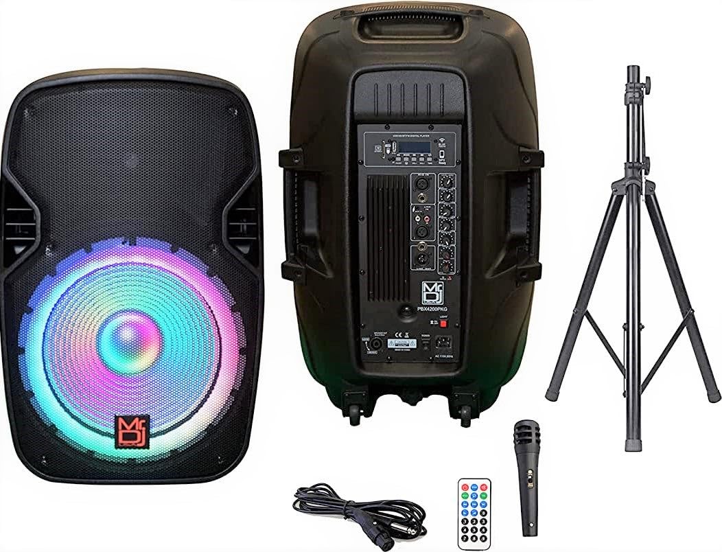 15" Powered Portable PA Speaker System Combo Set E53323
