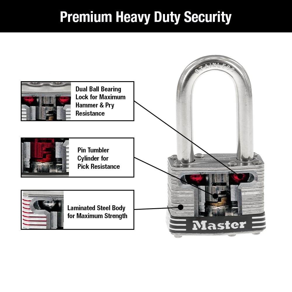 Stainless Steel Keyed-Alike Padlock 4 Pack K888