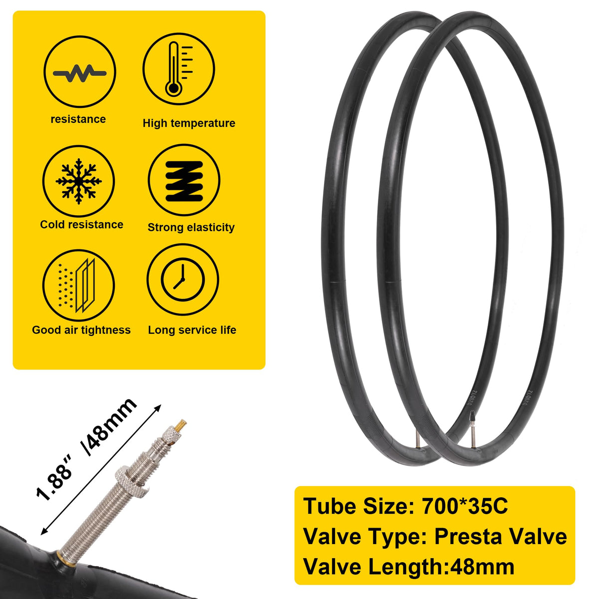 2 Pack 700C Foldable Bike Tires and Tubes O40439