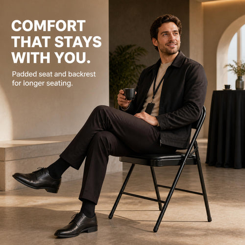 10 Pack Black Folding Chairs Z561412