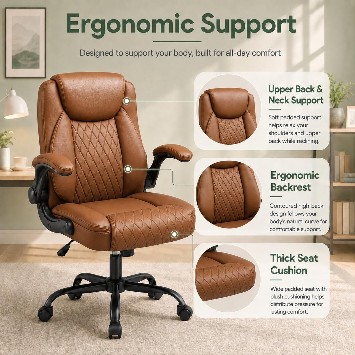 Camel Brown Home Office Chair A682