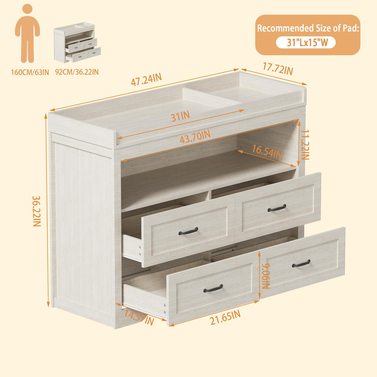 Baby Changing Table with LED Light Z44571