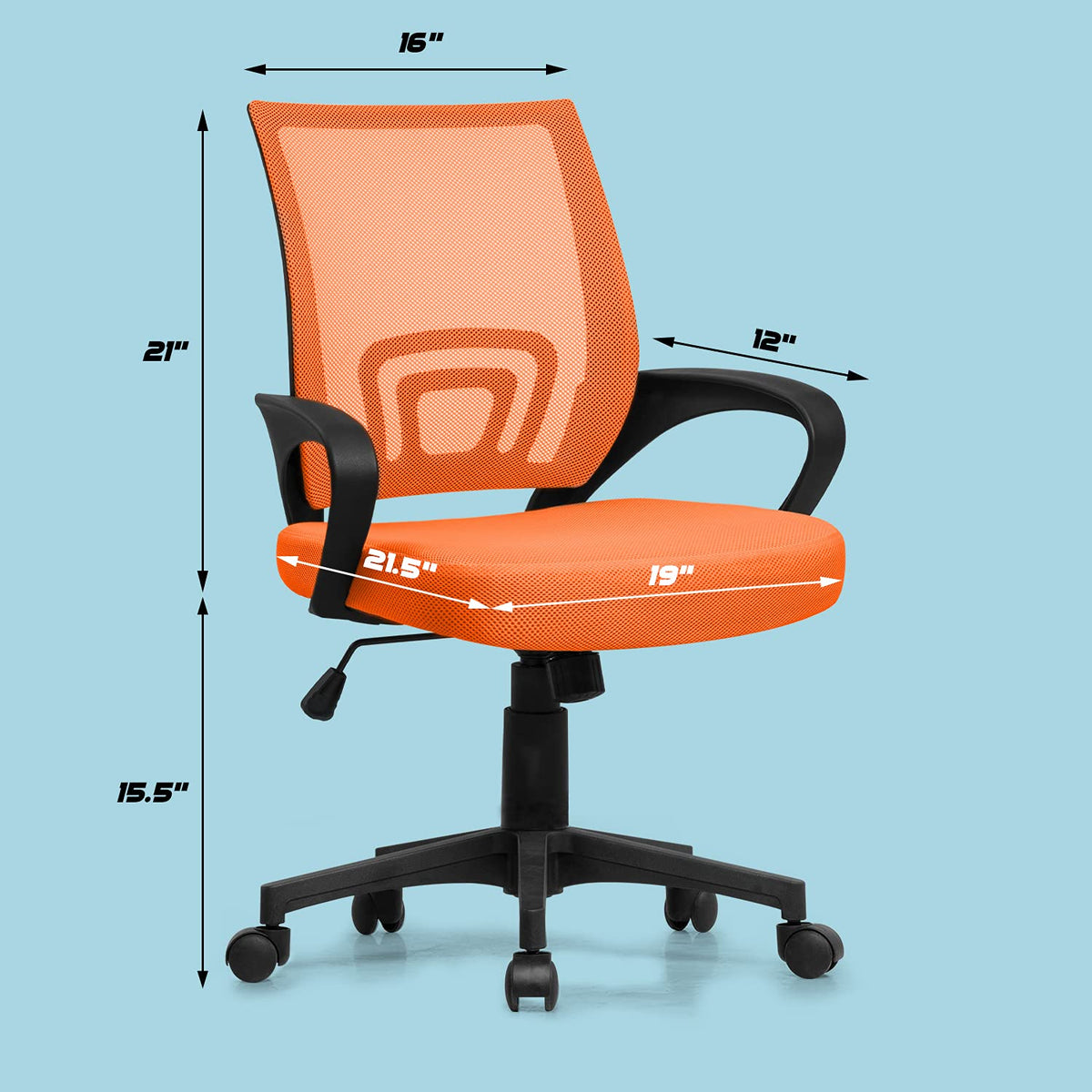 Orange Mesh Ergonomic Office Chair I573