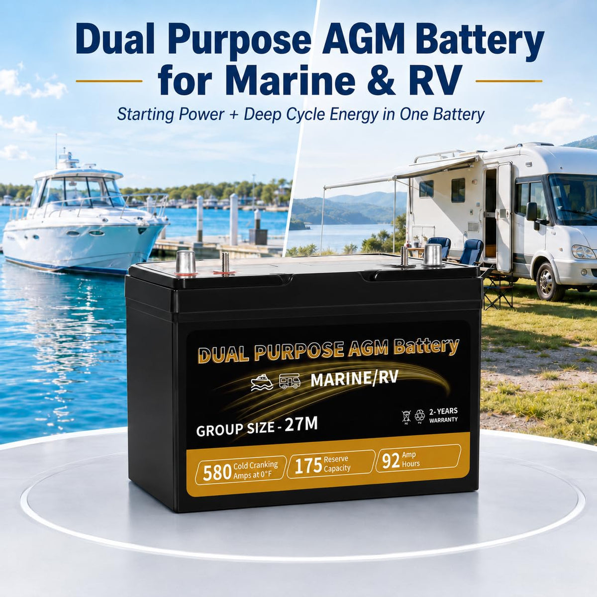 12V 92AH AGM Battery M2646