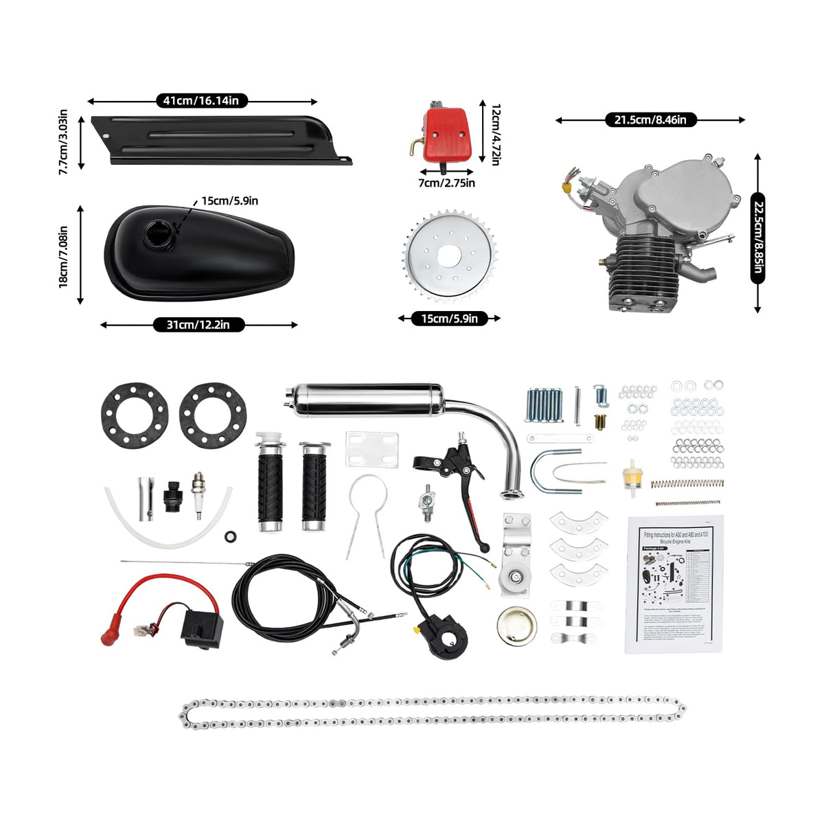 100cc 2 Stroke Bicycle Engine Motor Kit with 36 Tooth Sprocket N84218
