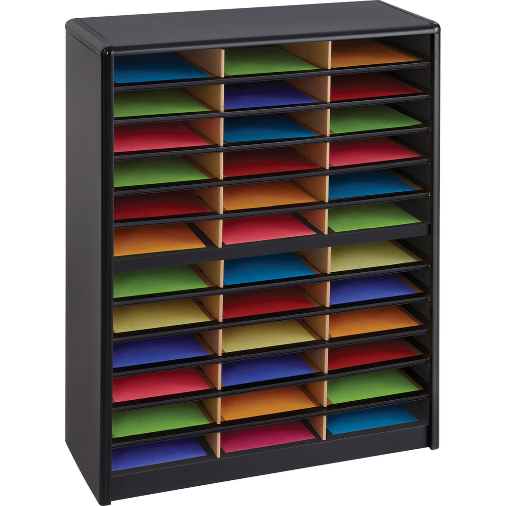 36 Compartment Black Literature Organizer B9970