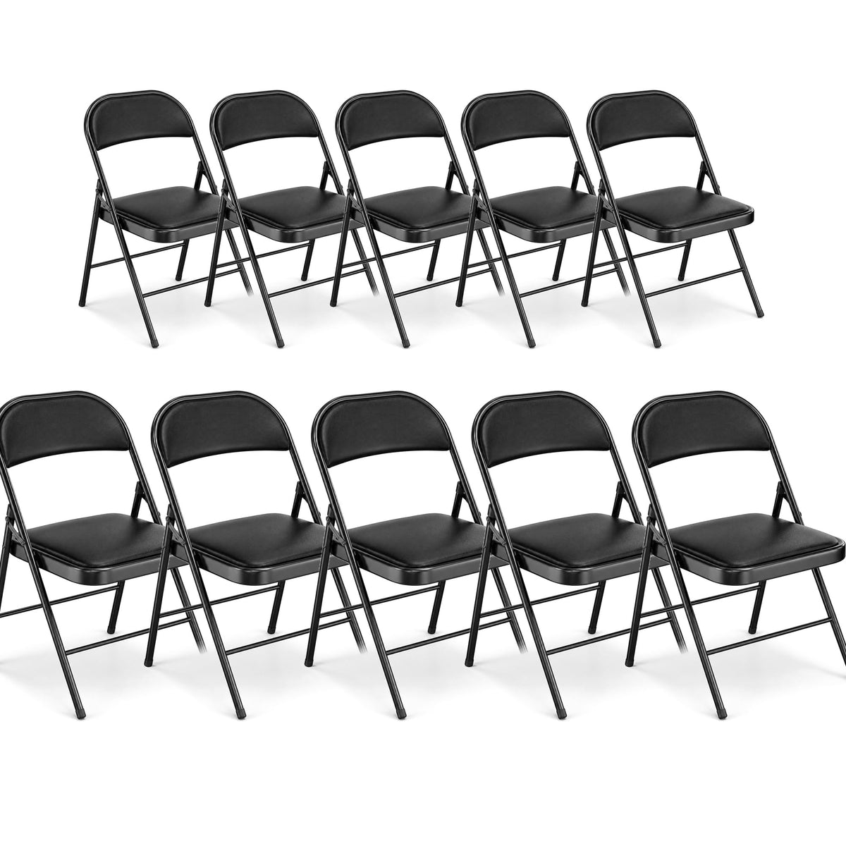 10 Pack Black Folding Chairs Z561412