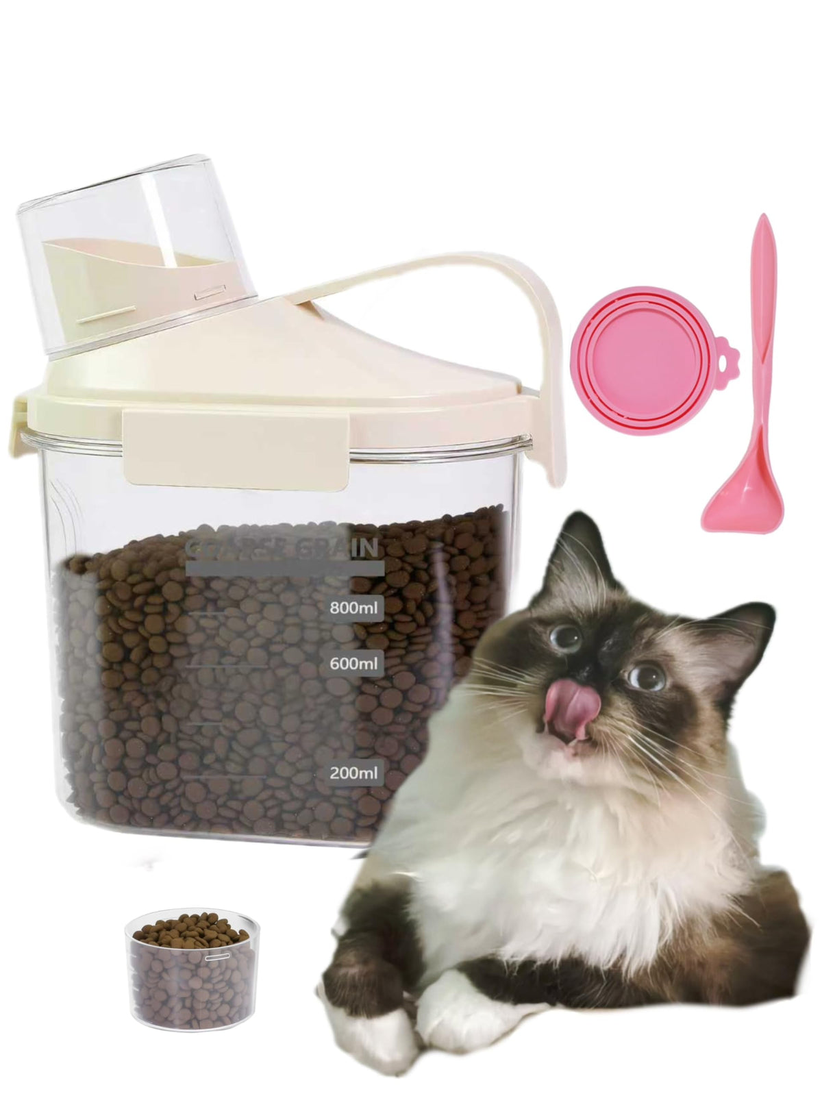 2-3 lb Airtight Dog Food Storage Container with Measuring Cup and Scoop M9803