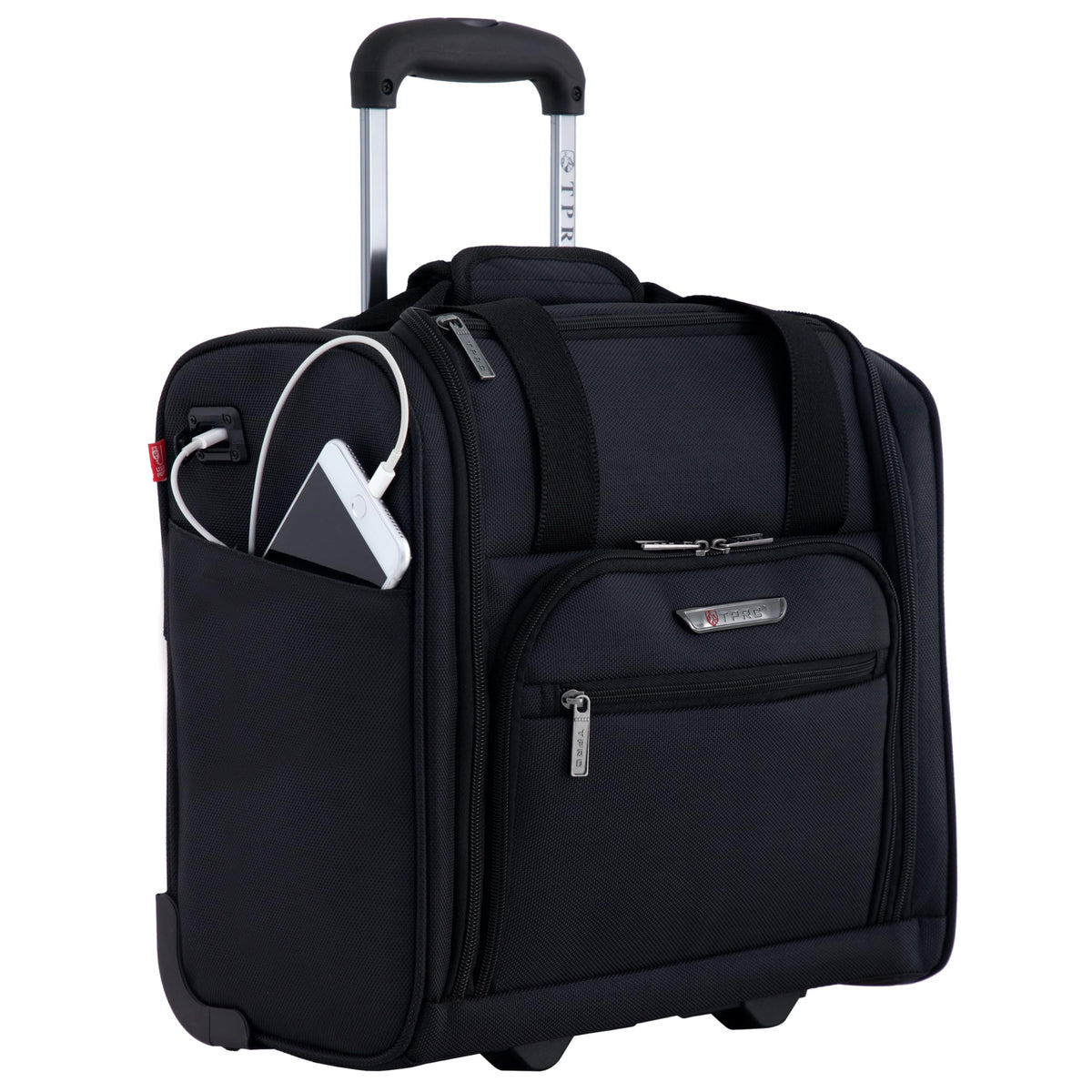 15” Underseat Carry-On Luggage with USB Charging Port, Black C62207