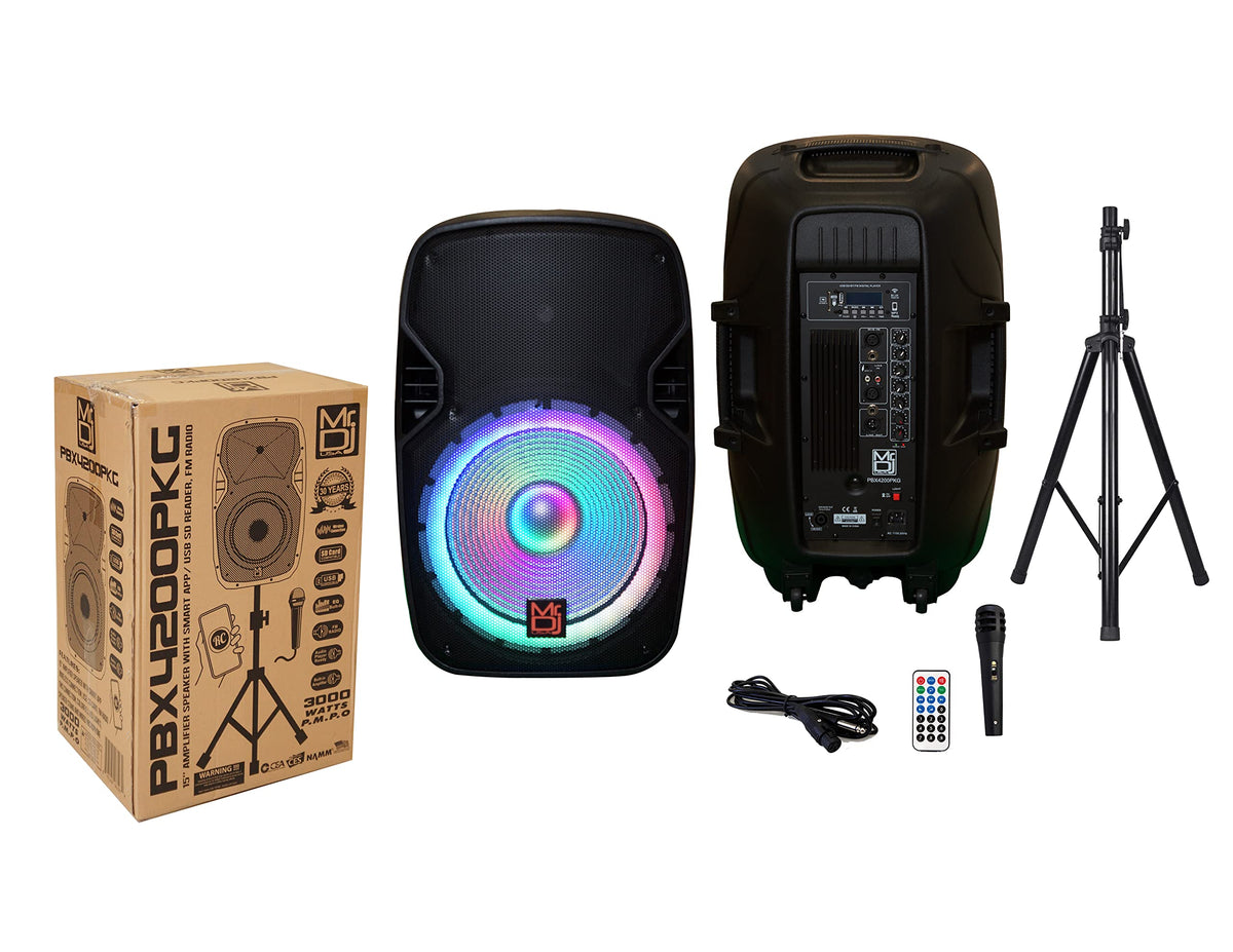 15" Powered Portable PA Speaker System Combo Set E53323