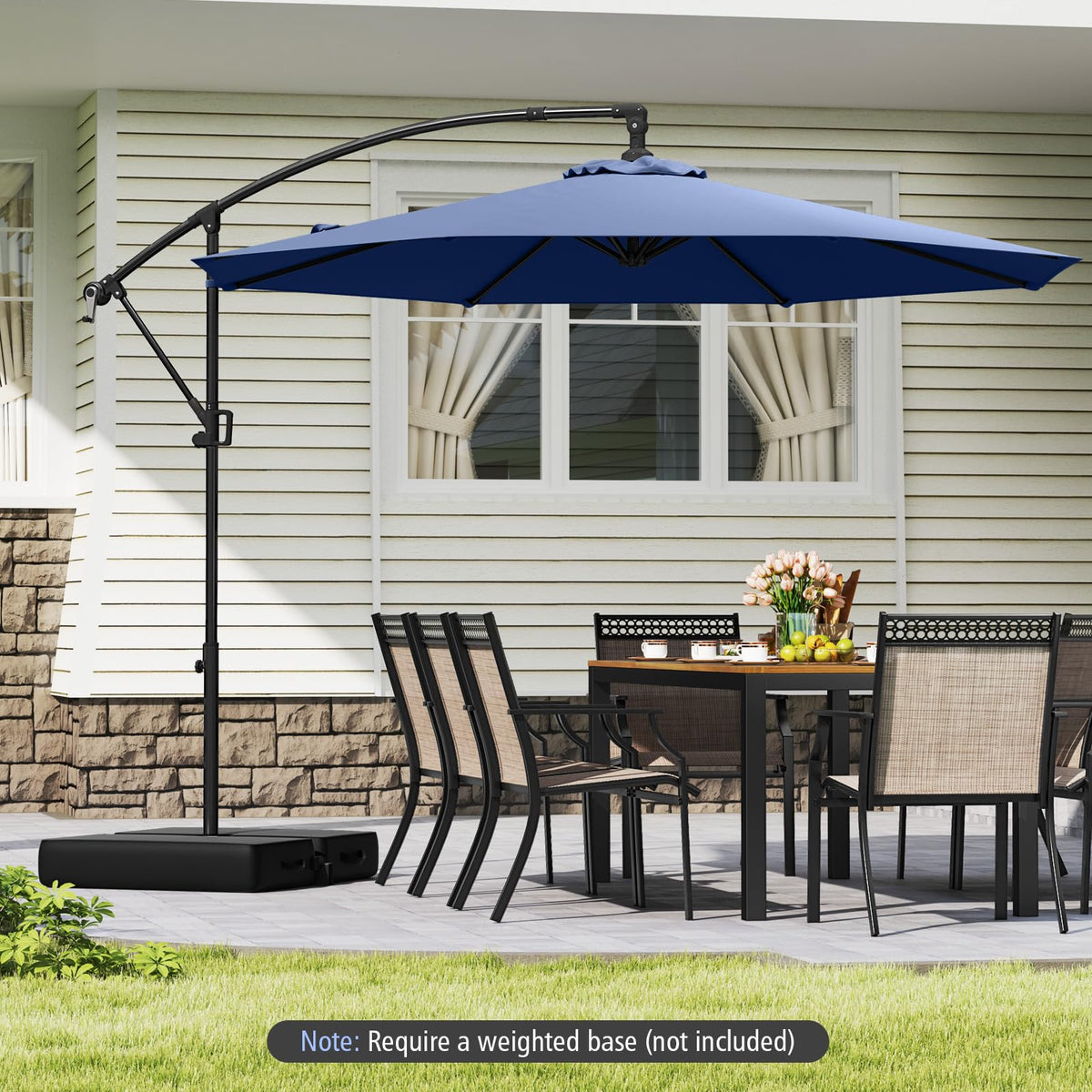 10 FT Navy Offset Cantilever Umbrella C174794