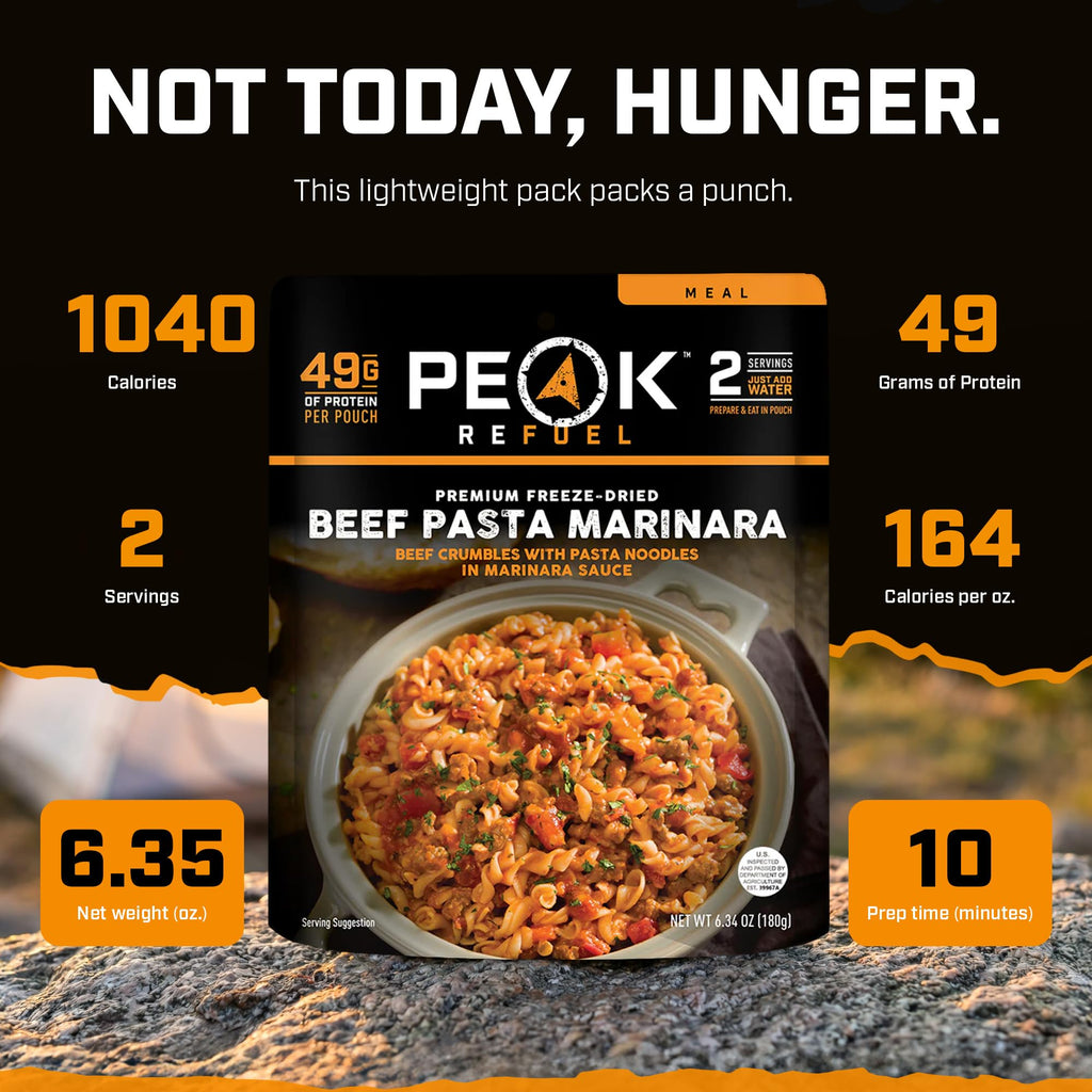 Beef Pasta Marinara Freeze-Dried Meal 2 Servings V314