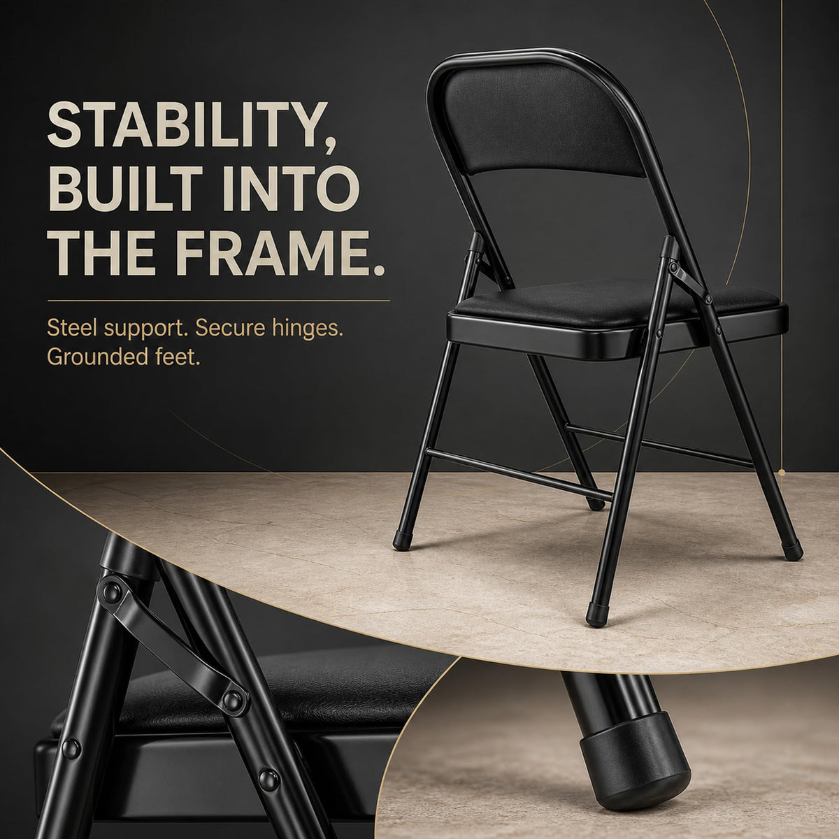10 Pack Black Folding Chairs Z561412