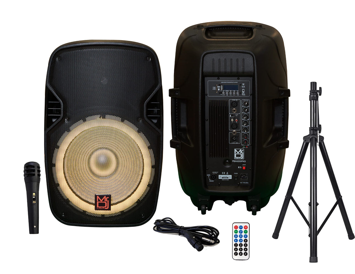 15" Powered Portable PA Speaker System Combo Set E53323