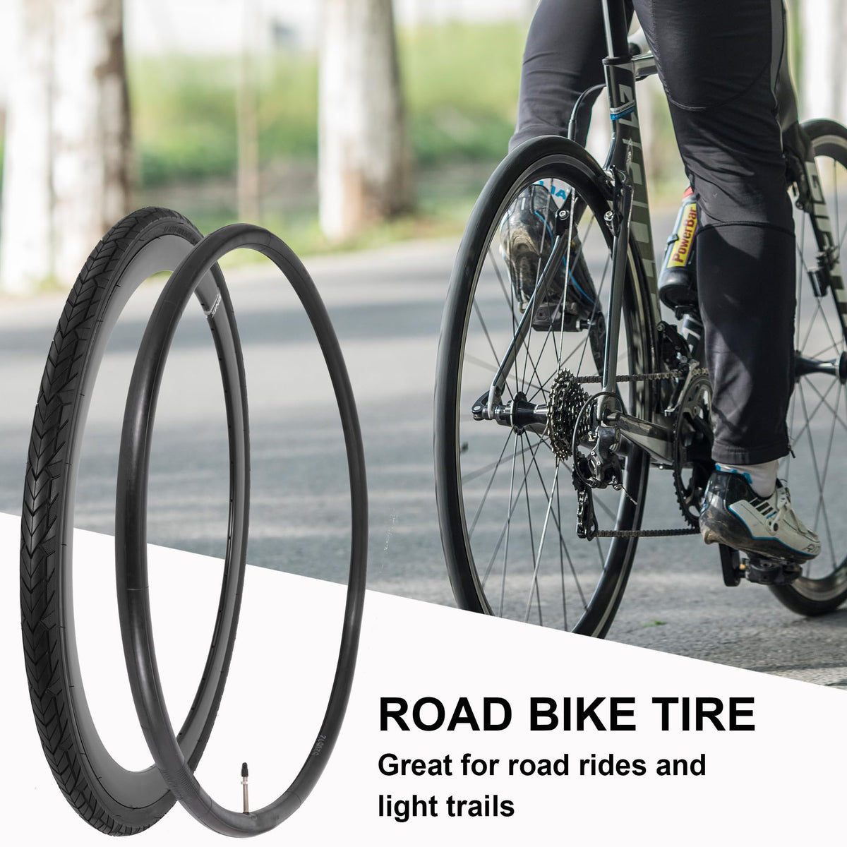 2 Pack 700C Foldable Bike Tires and Tubes O40439