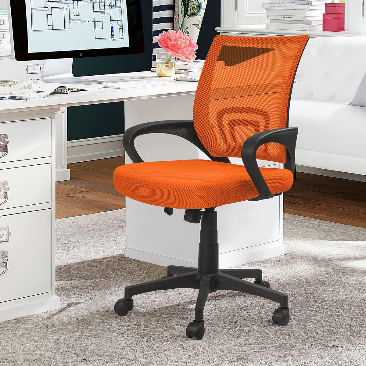 Orange Mesh Ergonomic Office Chair I573