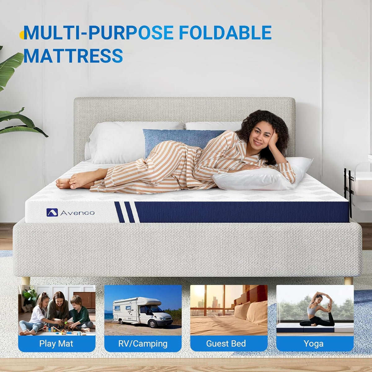 4 Inch Tri-Fold Memory Foam Mattress Topper G536