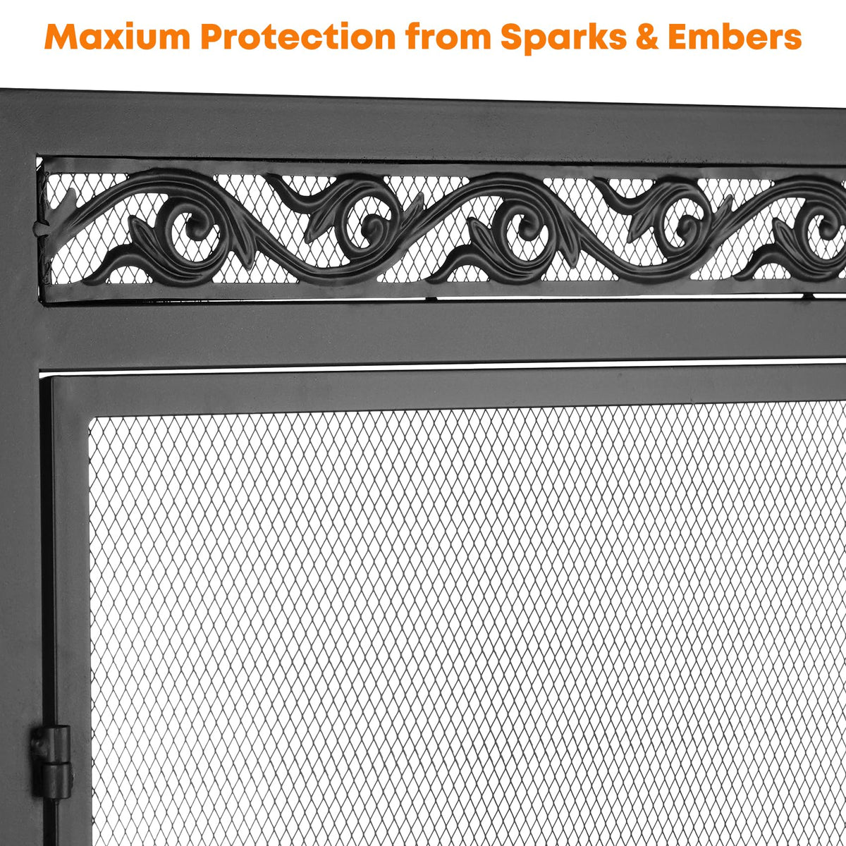 Fireplace Screen with Magnetic Doors and Guard Grate, 44" x 34" Y868814