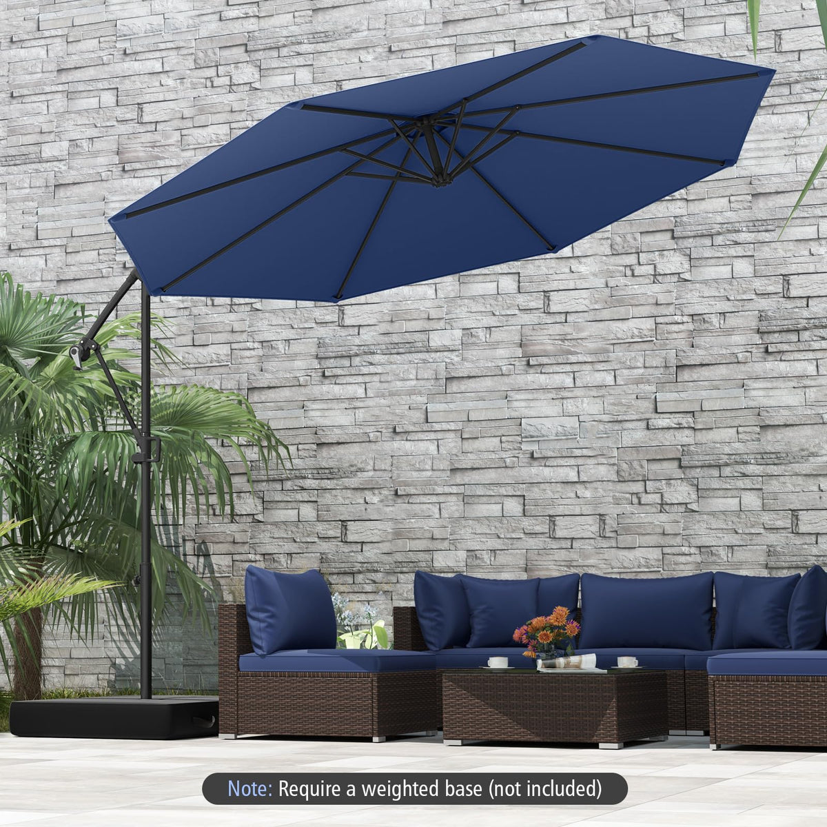 10 FT Navy Offset Cantilever Umbrella C174794