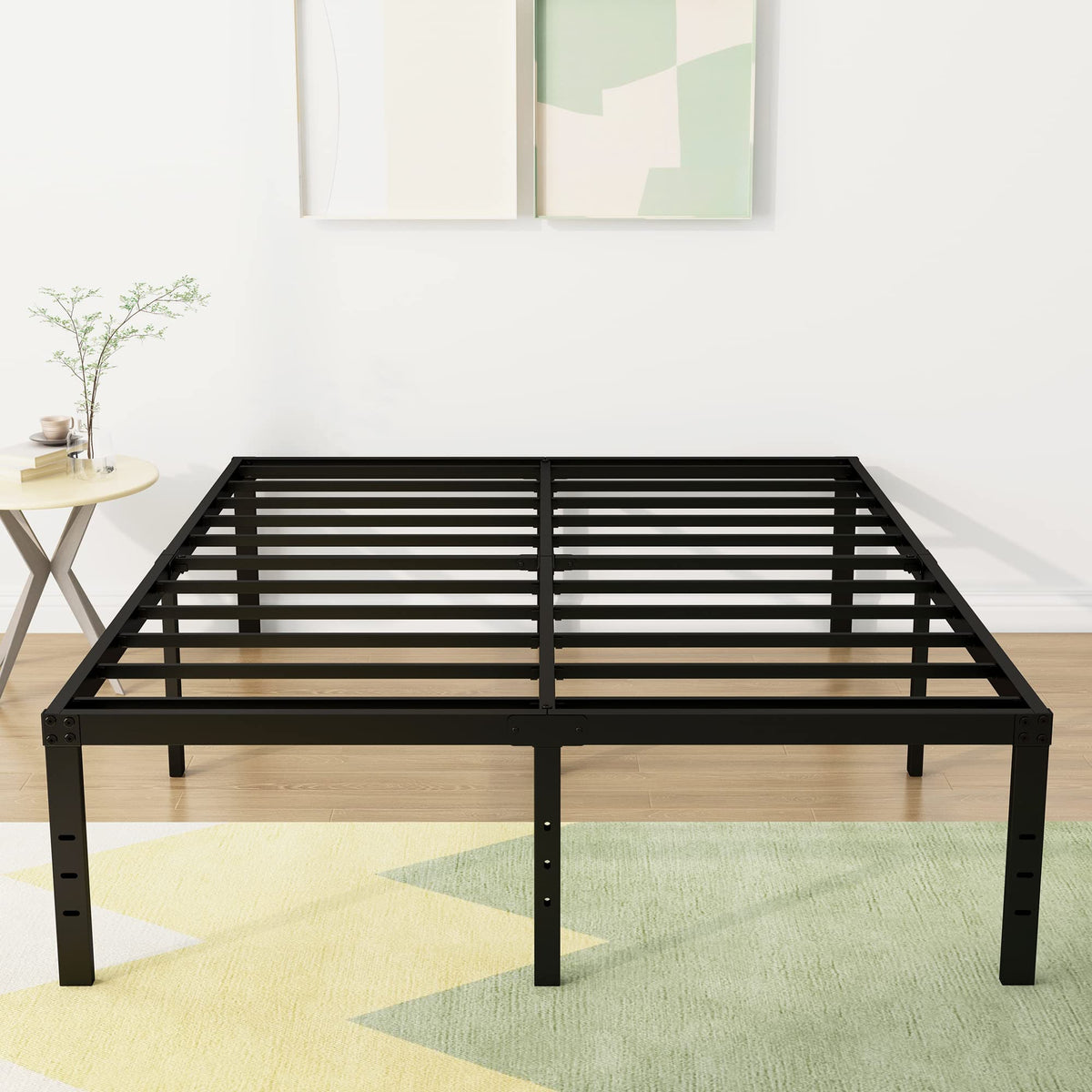 18 Inch High Queen Size Bed Frame with Storage C393