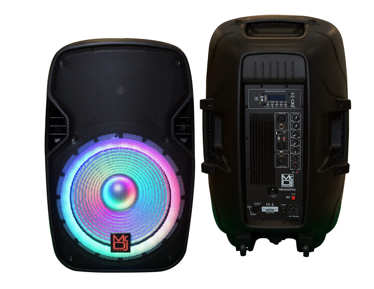15" Powered Portable PA Speaker System Combo Set E53323