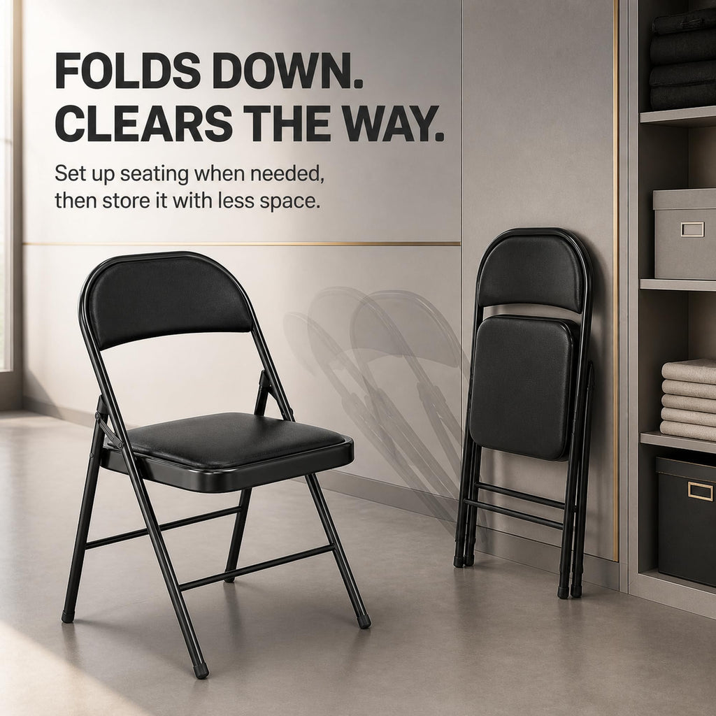 10 Pack Black Folding Chairs Z561412