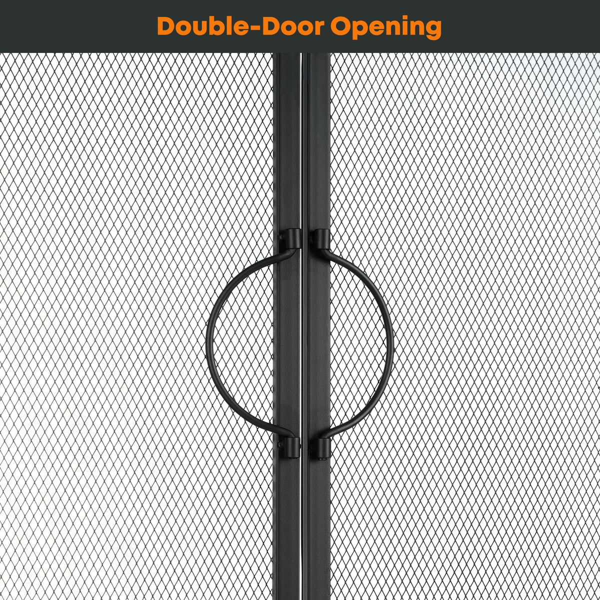Fireplace Screen with Magnetic Doors and Guard Grate, 44" x 34" Y868814